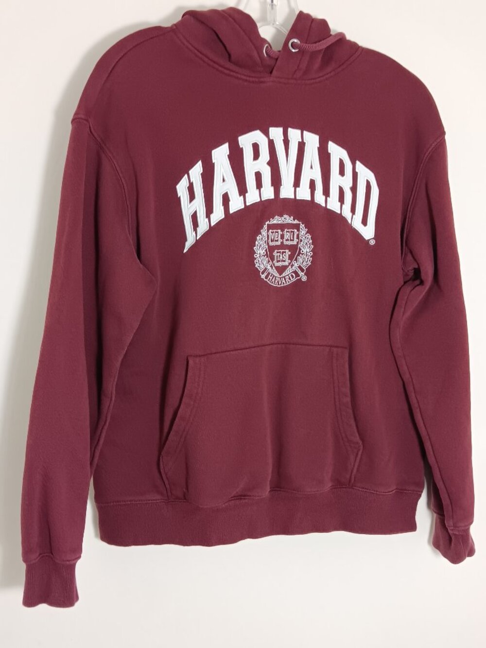 M&M Harvard University hoodie unisex S burgundy crimson collegiate pullover